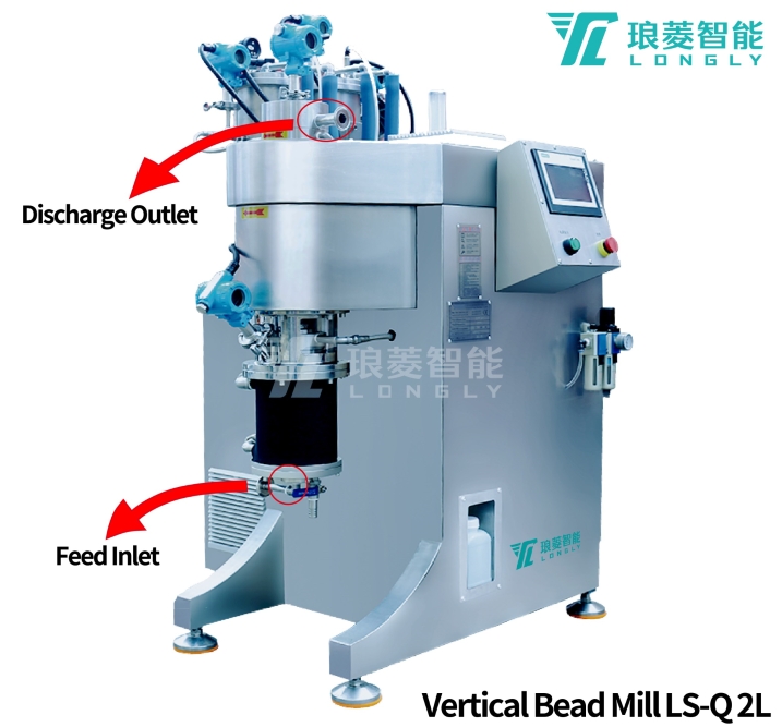 Inlet and Outlet of Vertical Bead Mill LS-Q 2L